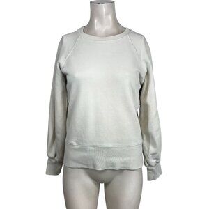 MADEWELL RIVET & THREAD - WOMEN'S XS -IVORY LONG SLEEVE CREW NECK SWEATSHIRT